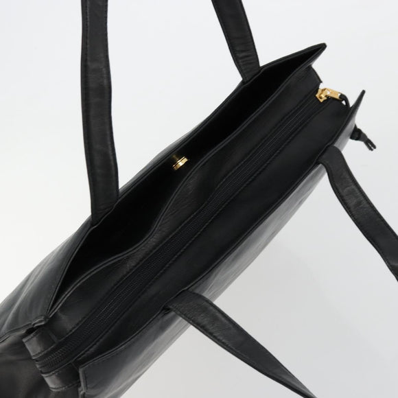 LOEWE Anagram Tote Bag Leather Black Gold Auth BD622