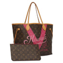 LOUIS VUITTON Monogram V Line Neverfull MM Tote Bag Pink LV Auth BD681A-1
