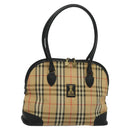 Burberrys Nova Check Tote Bag Canvas Beige Gold Auth BD686-1