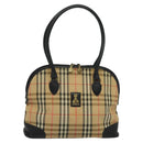 Burberrys Nova Check Tote Bag Canvas Beige Gold Auth BD686-13