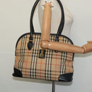 Burberrys Nova Check Tote Bag Canvas Beige Gold Auth BD686-20
