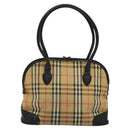 Burberrys Nova Check Tote Bag Canvas Beige Gold Auth BD686-2