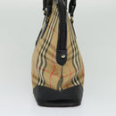 Burberrys Nova Check Tote Bag Canvas Beige Gold Auth BD686-4