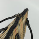 Burberrys Nova Check Tote Bag Canvas Beige Gold Auth BD686-6
