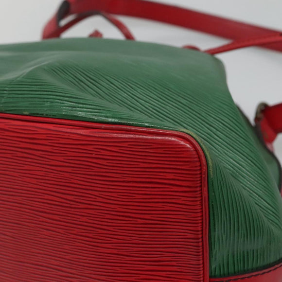 LOUIS VUITTON Epi Petit Noe Shoulder Bag Bicolor Green Red M44147 LV Auth BD723