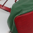 LOUIS VUITTON Epi Petit Noe Shoulder Bag Bicolor Green Red M44147 LV Auth BD723-15