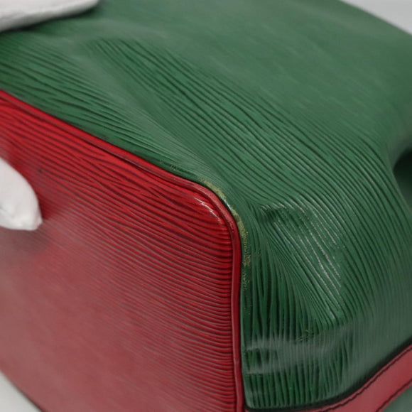 LOUIS VUITTON Epi Petit Noe Shoulder Bag Bicolor Green Red M44147 LV Auth BD723