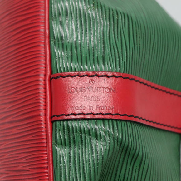 LOUIS VUITTON Epi Petit Noe Shoulder Bag Bicolor Green Red M44147 LV Auth BD723