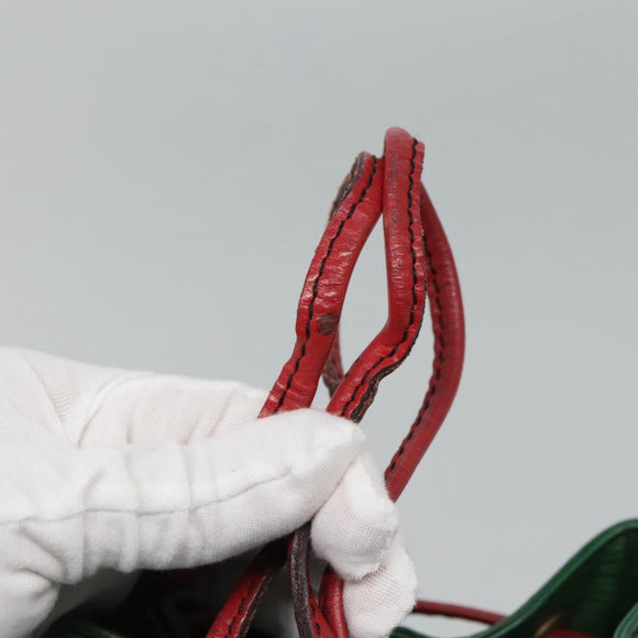 LOUIS VUITTON Epi Petit Noe Shoulder Bag Bicolor Green Red M44147 LV Auth BD723