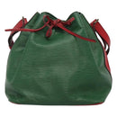 LOUIS VUITTON Epi Petit Noe Shoulder Bag Bicolor Green Red M44147 LV Auth BD723-13