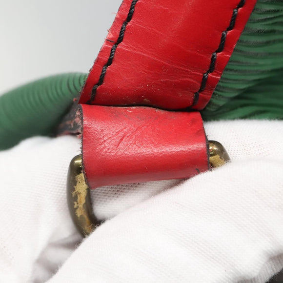 LOUIS VUITTON Epi Petit Noe Shoulder Bag Bicolor Green Red M44147 LV Auth BD723