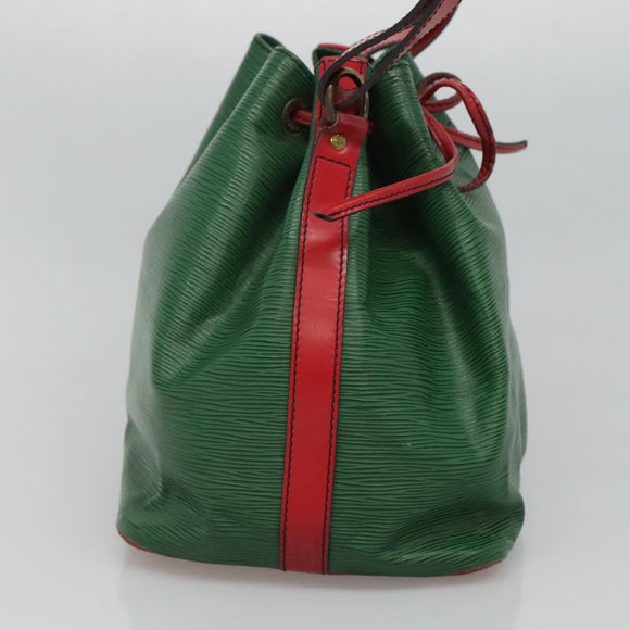 LOUIS VUITTON Epi Petit Noe Shoulder Bag Bicolor Green Red M44147 LV Auth BD723