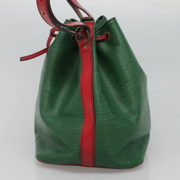 LOUIS VUITTON Epi Petit Noe Shoulder Bag Bicolor Green Red M44147 LV Auth BD723