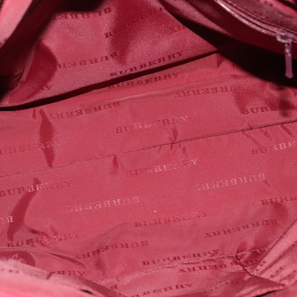 BURBERRY Nova Check Hand Bag Nylon Beige Silver Auth BD724