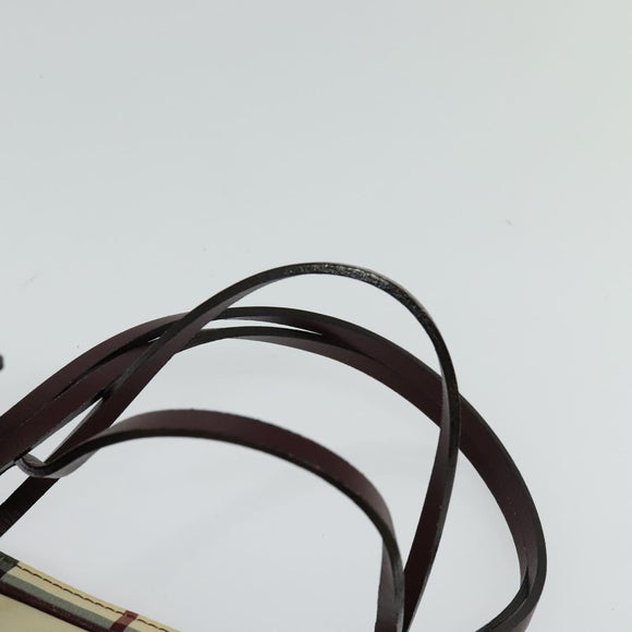 BURBERRY Nova Check Hand Bag Nylon Beige Silver Auth BD724