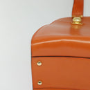 CELINE Tote Bag Leather Gold Orange Auth BD725V-8
