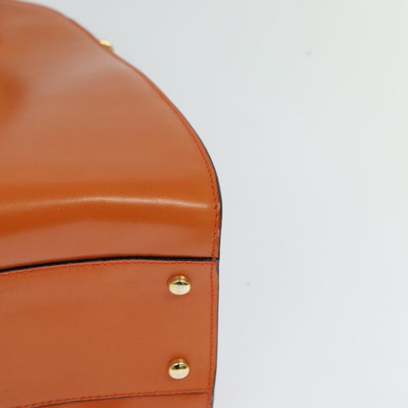 CELINE Tote Bag Leather Gold Orange Auth BD725V