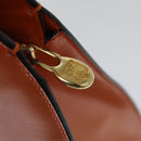 CELINE Tote Bag Leather Gold Orange Auth BD725V-9