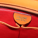 CELINE Tote Bag Leather Gold Orange Auth BD725V-18