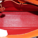 CELINE Tote Bag Leather Gold Orange Auth BD725V-10