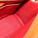 CELINE Tote Bag Leather Gold Orange Auth BD725V-19