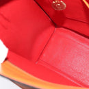 CELINE Tote Bag Leather Gold Orange Auth BD725V-20