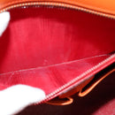 CELINE Tote Bag Leather Gold Orange Auth BD725V-11