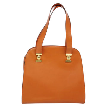 CELINE Tote Bag Leather Gold Orange Auth BD725V - 0