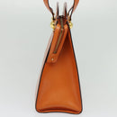 CELINE Tote Bag Leather Gold Orange Auth BD725V-4