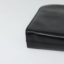 Salvatore Ferragamo Gancini Chain Shoulder Bag Leather Black Gold Auth BD726-9