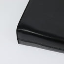 Salvatore Ferragamo Gancini Chain Shoulder Bag Leather Black Gold Auth BD726-15