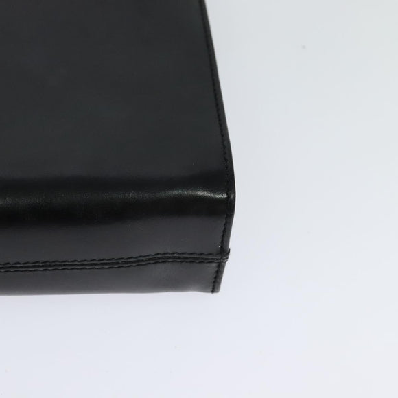 Salvatore Ferragamo Gancini Chain Shoulder Bag Leather Black Gold Auth BD726