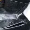 Salvatore Ferragamo Gancini Chain Shoulder Bag Leather Black Gold Auth BD726-18