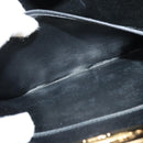 Salvatore Ferragamo Gancini Chain Shoulder Bag Leather Black Gold Auth BD726-11