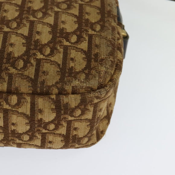 Christian Dior Trotter Canvas Shoulder Bag Brown Auth BD734