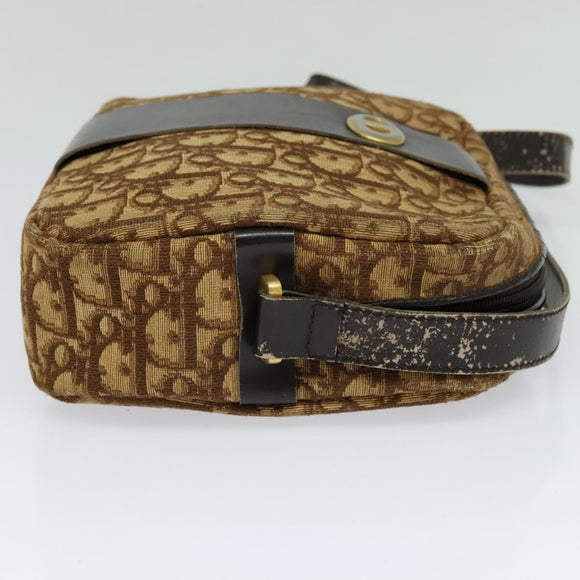 Christian Dior Trotter Canvas Shoulder Bag Brown Auth BD734