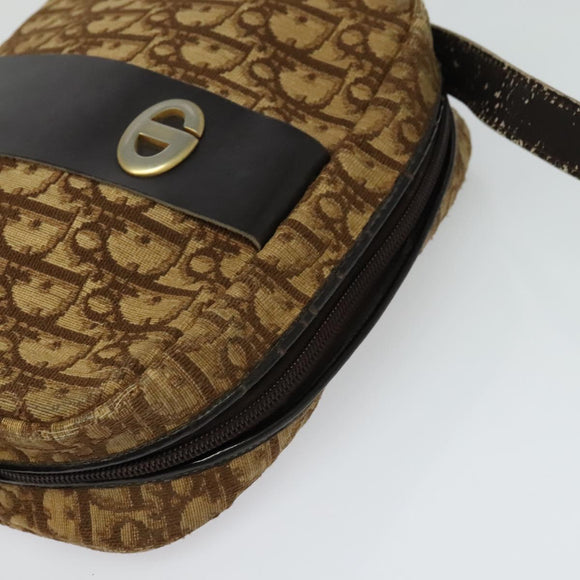 Christian Dior Trotter Canvas Shoulder Bag Brown Auth BD734