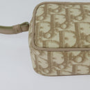 Christian Dior Romantic Pouch PVC Leather Beige Auth BD735-15