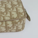Christian Dior Romantic Pouch PVC Leather Beige Auth BD735-16