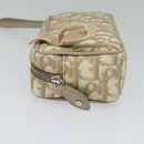 Christian Dior Romantic Pouch PVC Leather Beige Auth BD735-3
