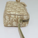 Christian Dior Romantic Pouch PVC Leather Beige Auth BD735-4