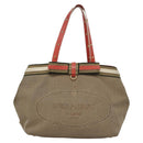 PRADA Tote Bag Canvas Beige Auth BD737-13