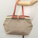 PRADA Tote Bag Canvas Beige Auth BD737-25