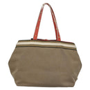 PRADA Tote Bag Canvas Beige Auth BD737-2