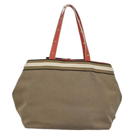 PRADA Tote Bag Canvas Beige Auth BD737 - 0