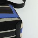 BURBERRY Shoulder Bag Canvas Black Blue Auth BD741V-14