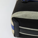 BURBERRY Shoulder Bag Canvas Black Blue Auth BD741V-15