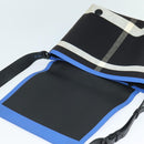 BURBERRY Shoulder Bag Canvas Black Blue Auth BD741V-10