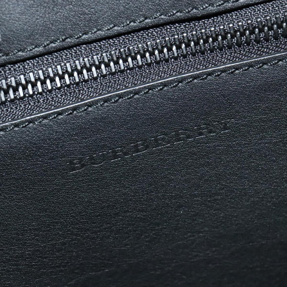 BURBERRY Shoulder Bag Canvas Black Blue Auth BD741V