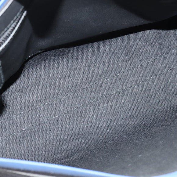 BURBERRY Shoulder Bag Canvas Black Blue Auth BD741V